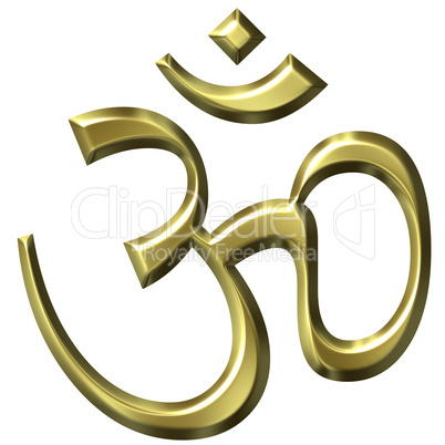3D Golden Hinduism Symbol