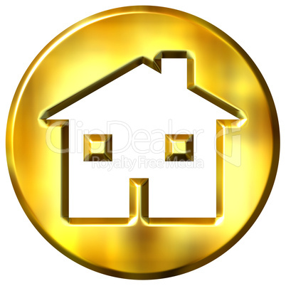 3D Golden Home Sign