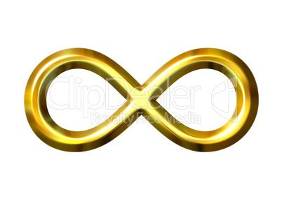 3D Golden Infinity Symbol