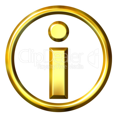 3D Golden Information Symbol