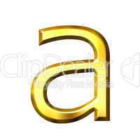 3D Golden Letter a
