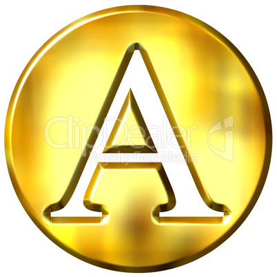 3D Golden Letter A