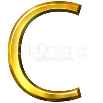 3D Golden Letter C