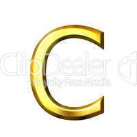 3D Golden Letter c