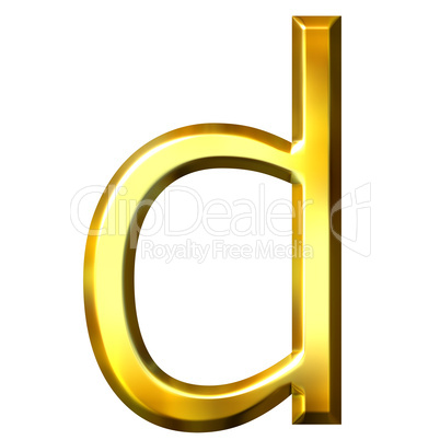 3D Golden Letter d