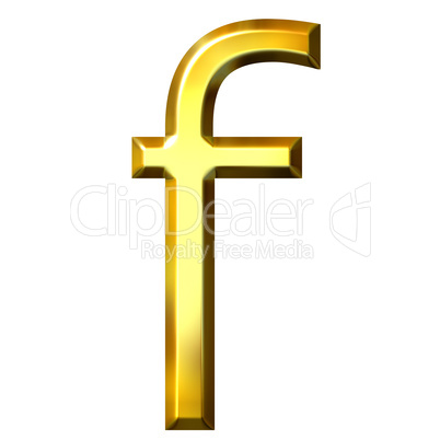 3D Golden Letter f
