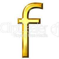 3D Golden Letter f