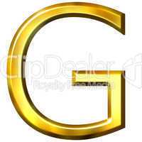 3D Golden Letter G