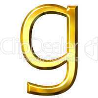 3D Golden Letter g