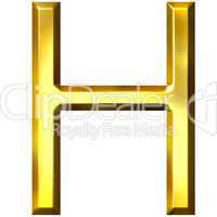 3D Golden Letter H