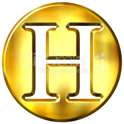 3D Golden Letter H