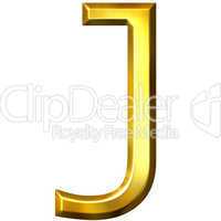 3D Golden Letter J