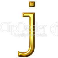 3D Golden Letter j