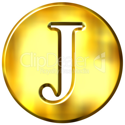 3D Golden Letter J