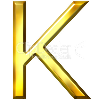 3D Golden Letter K