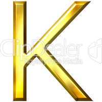 3D Golden Letter K