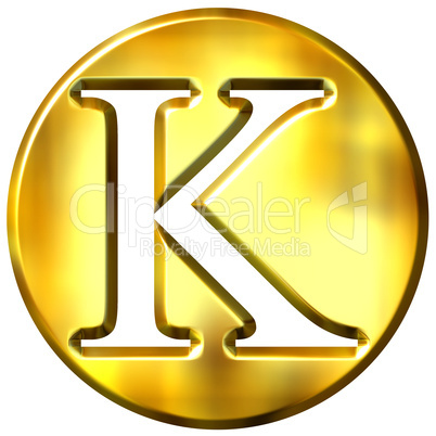 3D Golden Letter K