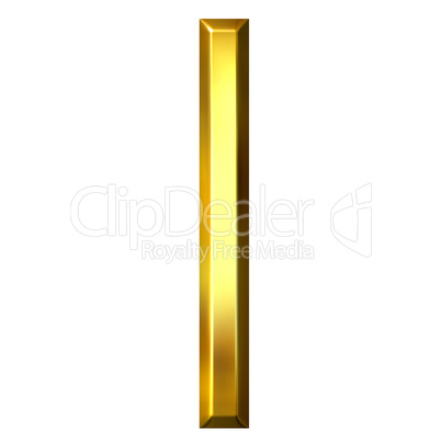 3D Golden Letter l