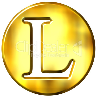 3D Golden Letter L