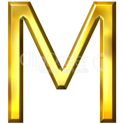3D Golden Letter M