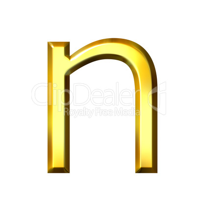 3D Golden Letter n