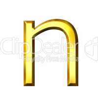3D Golden Letter n