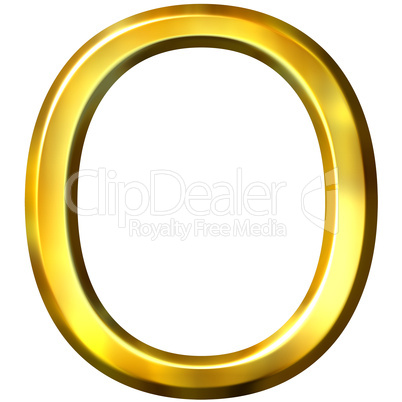 3D Golden Letter O