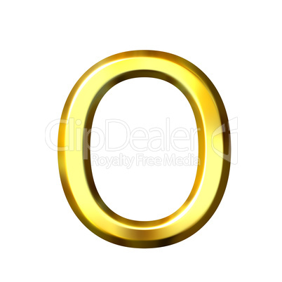 3D Golden Letter o