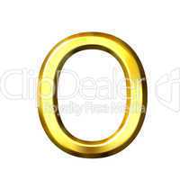 3D Golden Letter o