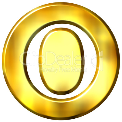 3D Golden Letter O