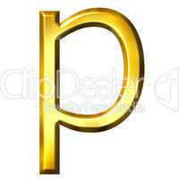 3D Golden Letter p