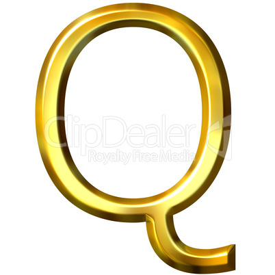 3D Golden Letter Q