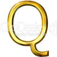 3D Golden Letter Q