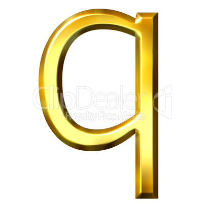 3D Golden Letter q