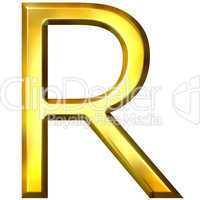 3D Golden Letter R