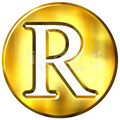 3D Golden Letter R