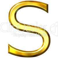 3D Golden Letter S