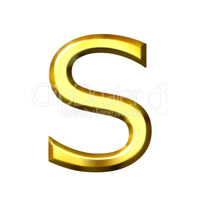 3D Golden Letter s