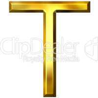 3D Golden Letter T