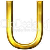 3D Golden Letter U