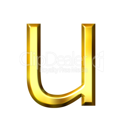 3D Golden Letter u