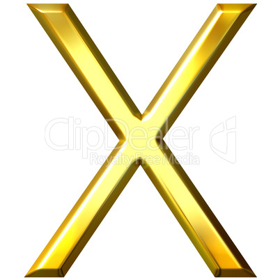 3D Golden Letter X