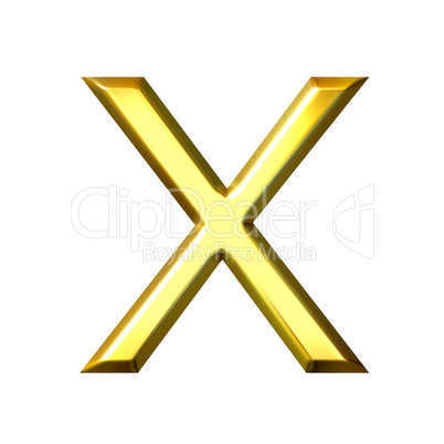 3D Golden Letter x