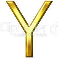 3D Golden Letter Y