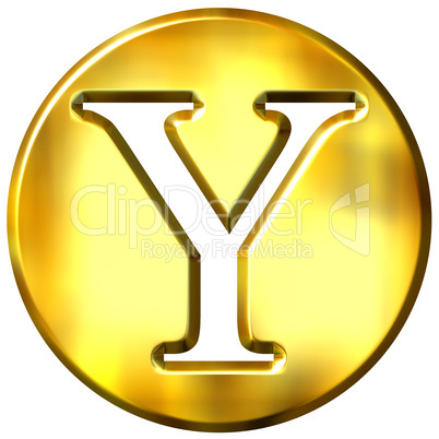 3D Golden Letter Y