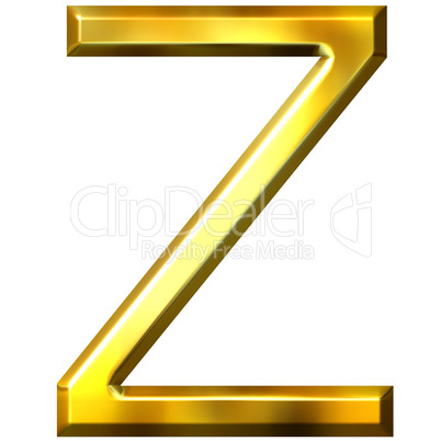 3D Golden Letter Z