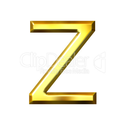 3D Golden Letter z