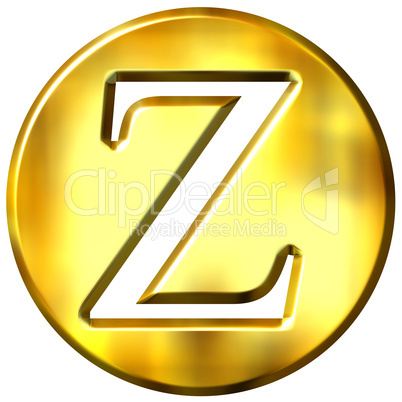 3D Golden Letter Z