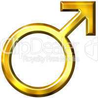 3D Golden Male Symbol