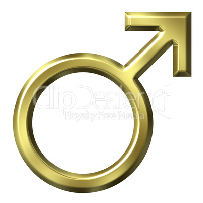 3D Golden Male Symbol